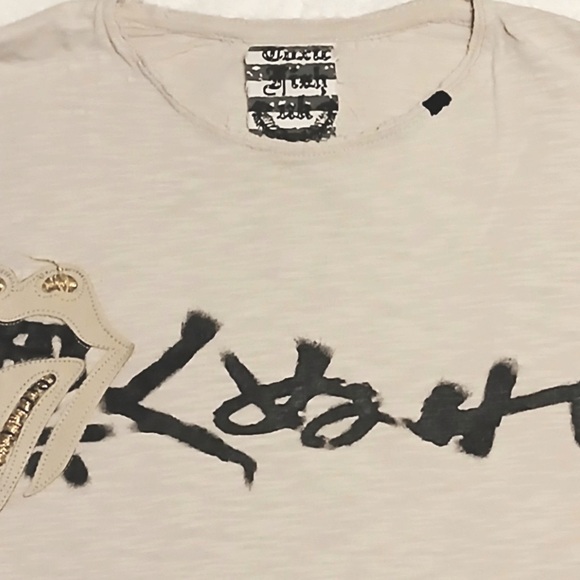 Vintage Premium Toxic Fish UK Graphic T-Shirt Leather Rolling Stones Skull Men S - Picture 2 of 7